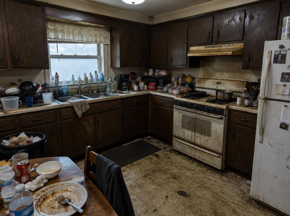Kitchen — before cleaning
