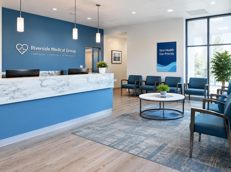 Bright medical office reception