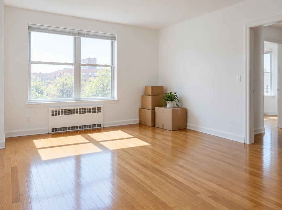 Empty, freshly cleaned room